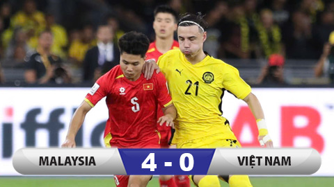 Kết quả Malaysia 4-0 Việt Nam: Việt Nam thua đối thủ sau hơn một thập niên